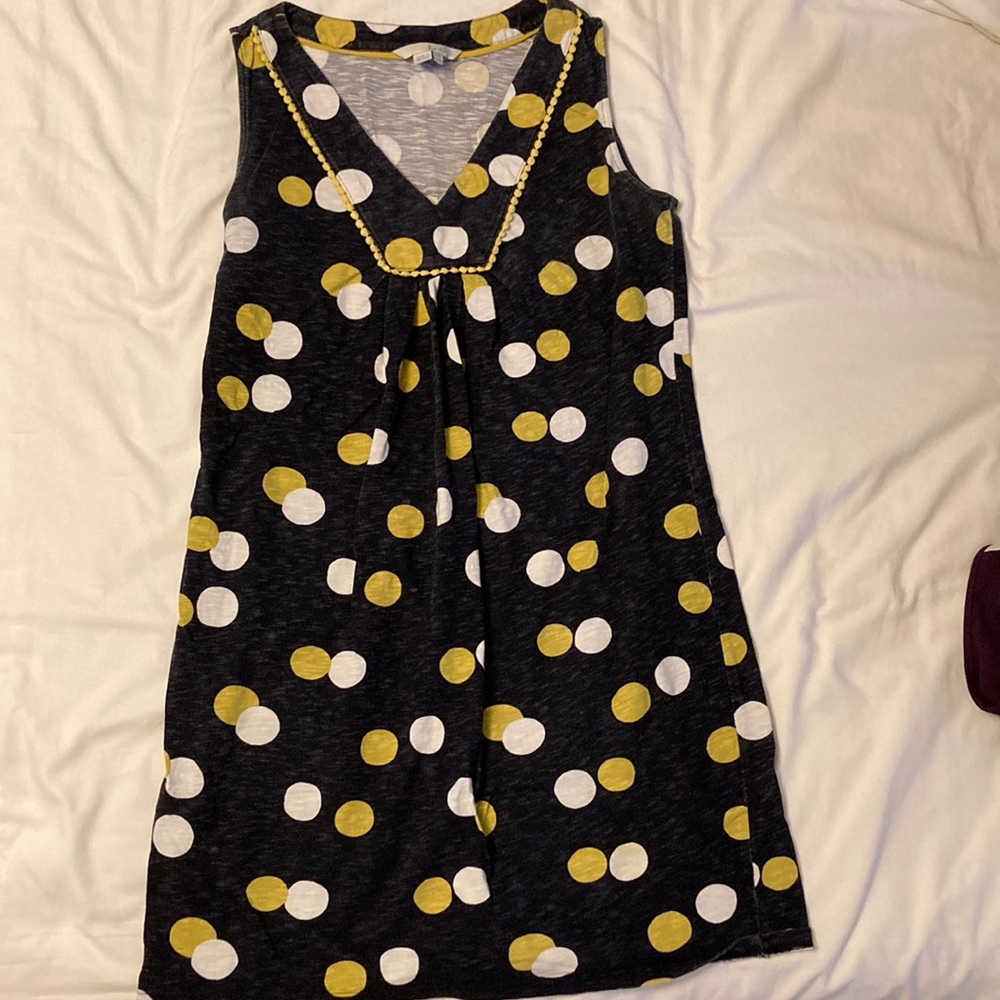 Navy polka dot Boden Tarifa dress